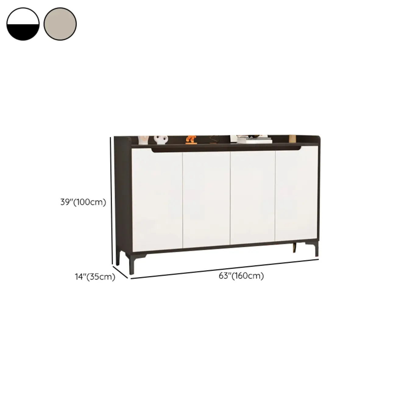 Sleek Milk Cocoa Wood Shoe Cabinet with Display Top Image - 25 | homeyfad