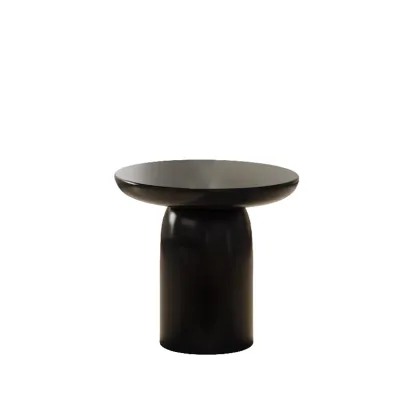 Modern Wood Black White Round Drawer Coffee Table Image - 8