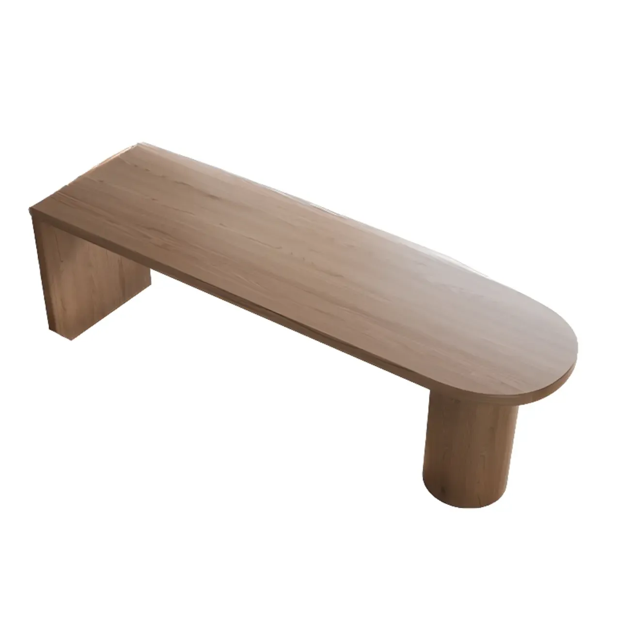 Industrial Pine Wooden Office Desk with Pedestal Base for Home - HomeyFad
