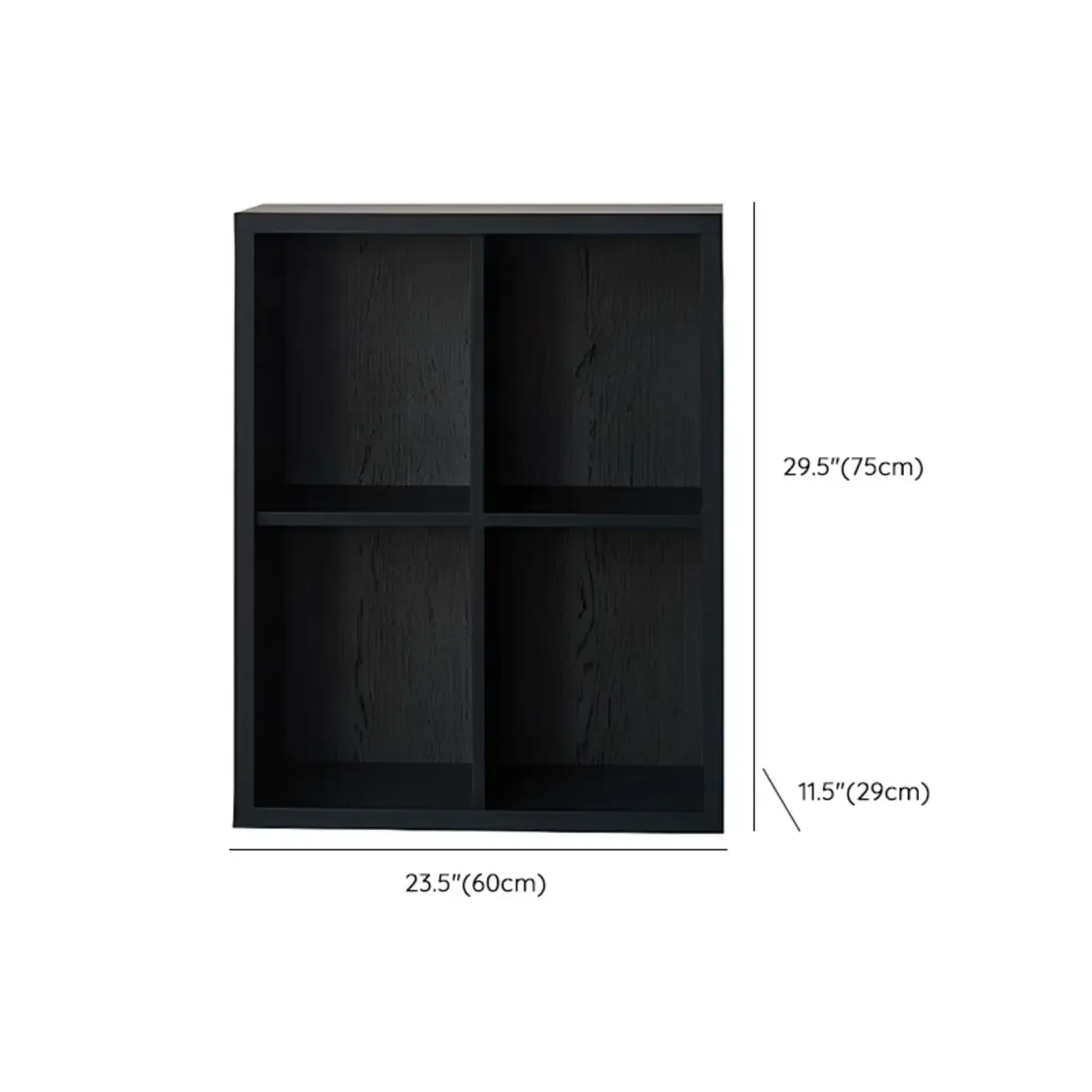 Black Horizontal Bookcases Cube Organizer Closed Back #size