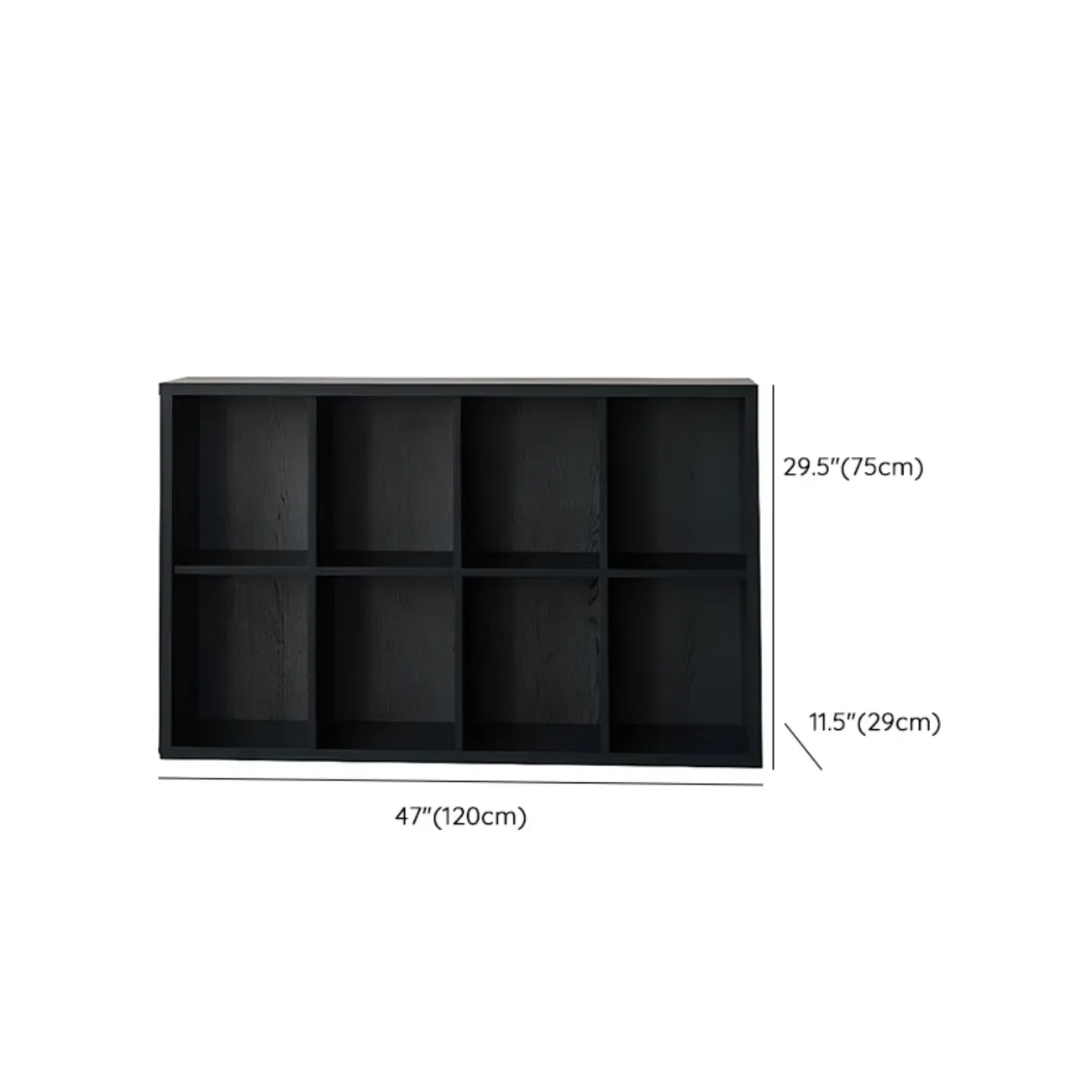 Black Horizontal Bookcases Cube Organizer Closed Back Image - 9