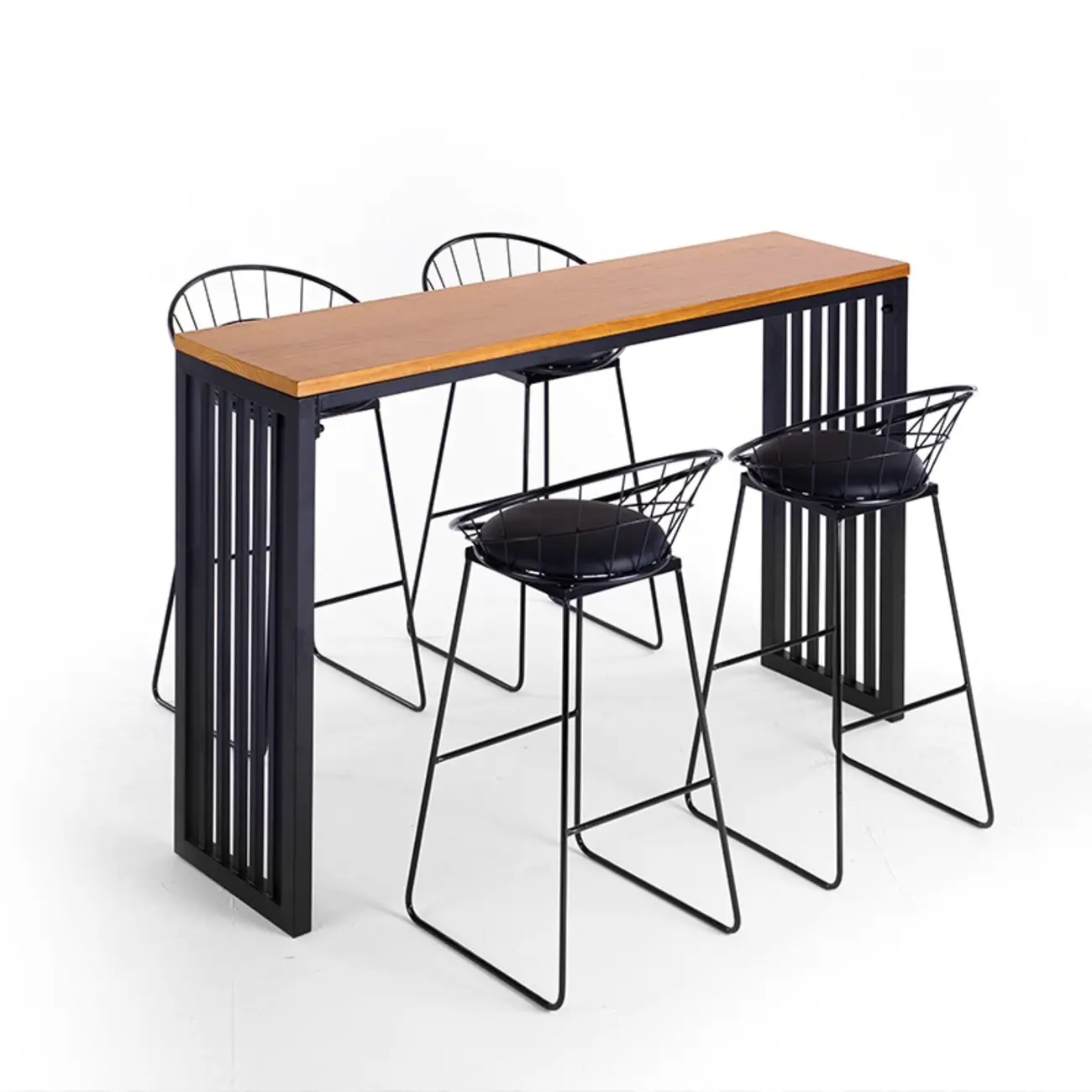 Modern Natural Pine Fixed Top Bar Tables Image - 2 | homeyfad