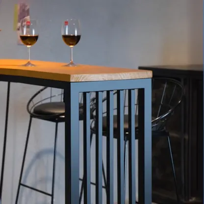 Modern Natural Pine Fixed Top Bar Tables Image - 8
