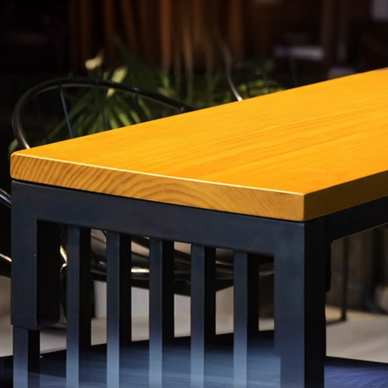 Modern Natural Pine Fixed Top Bar Tables Image - 10 | homeyfad