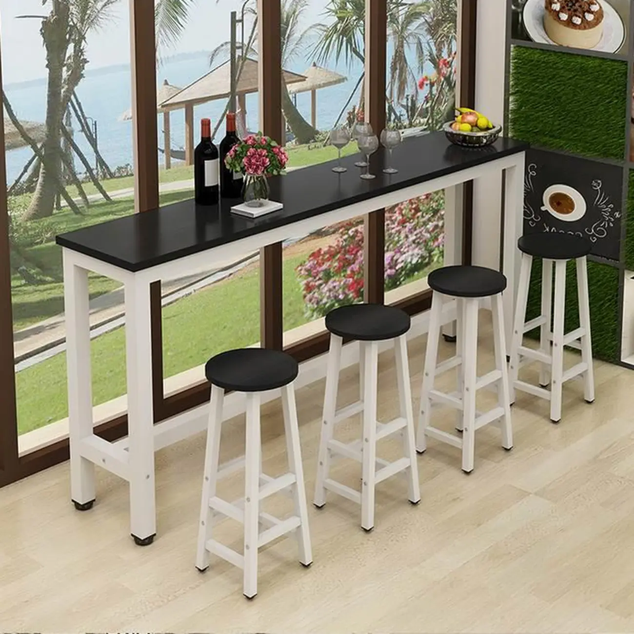 Modern Brown Wooden Fixed Top Bar Tables Image - 7 | homeyfad