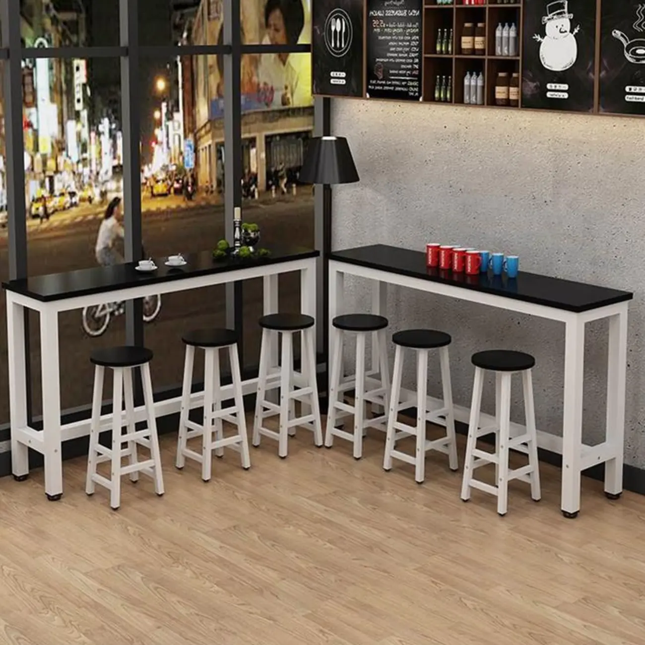 Modern Brown Wooden Fixed Top Bar Tables Image - 8 | homeyfad