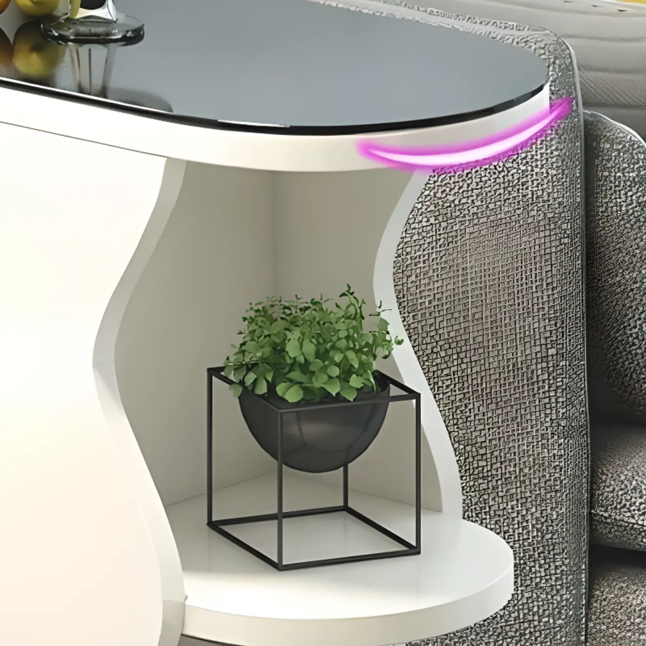 Irregular Coal Toughened Glass Wooden Storage Bar Tables Image - 6 | homeyfad