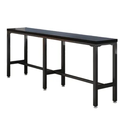 Modern Black Pine Wood Metal Bar Tables with Footrest Image - 3