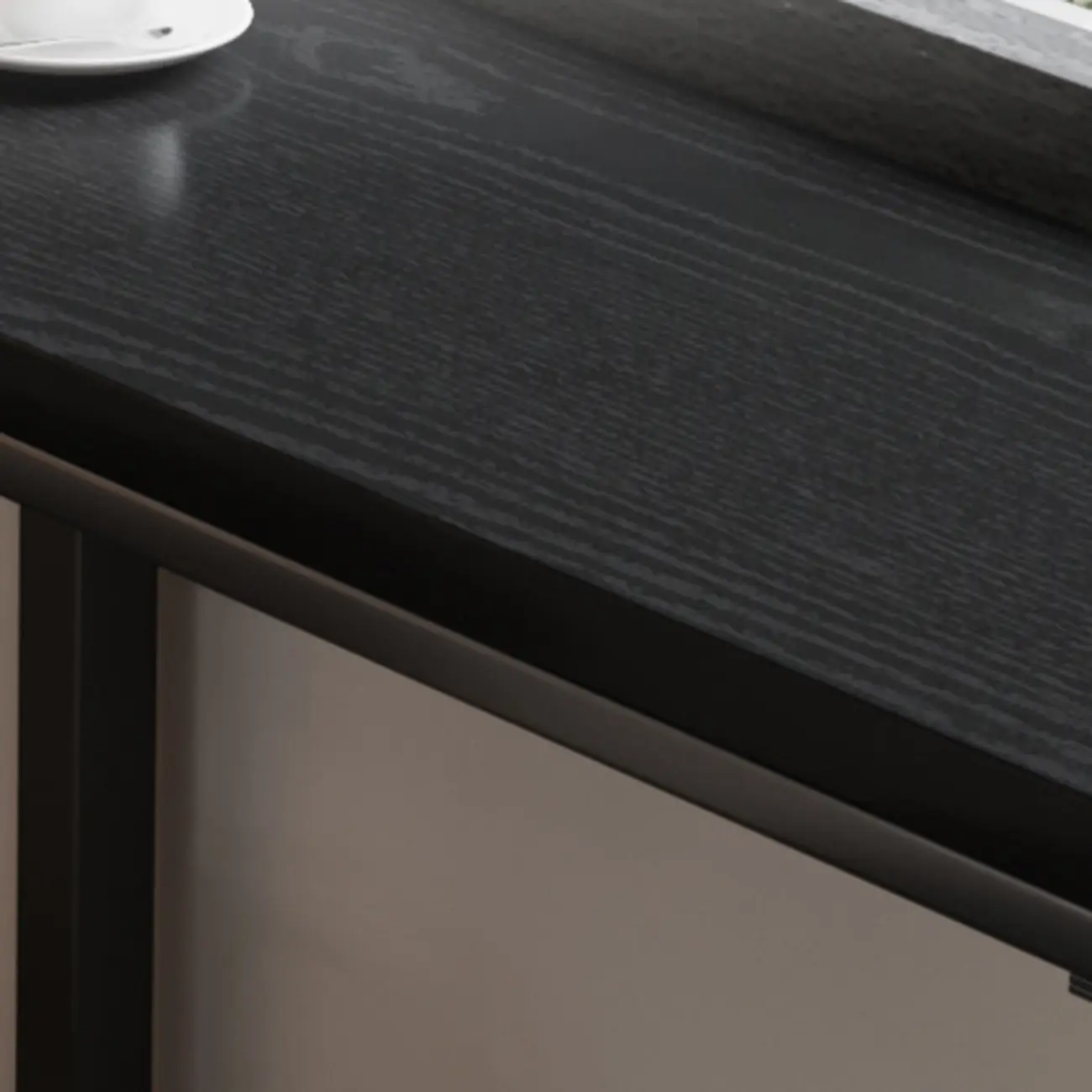 Modern Black Pine Wood Metal Bar Tables with Footrest Image - 7 | homeyfad