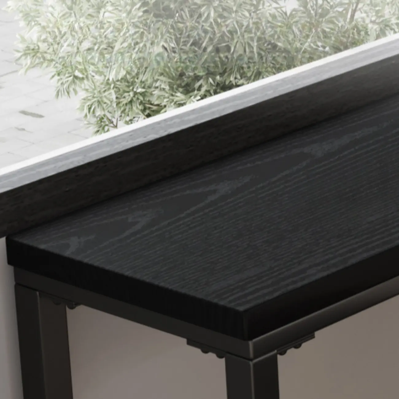 Modern Black Pine Wood Metal Bar Tables with Footrest Image - 8 | homeyfad