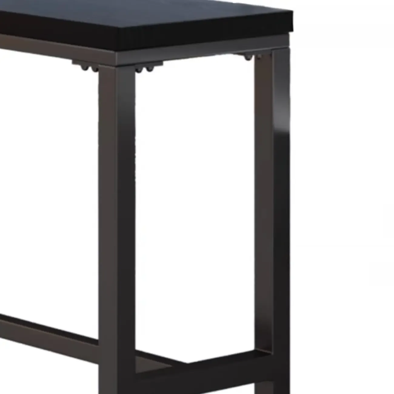 Modern Black Pine Wood Metal Bar Tables with Footrest Image - 9
