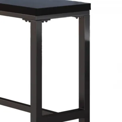 Modern Black Pine Wood Metal Bar Tables with Footrest Image - 9