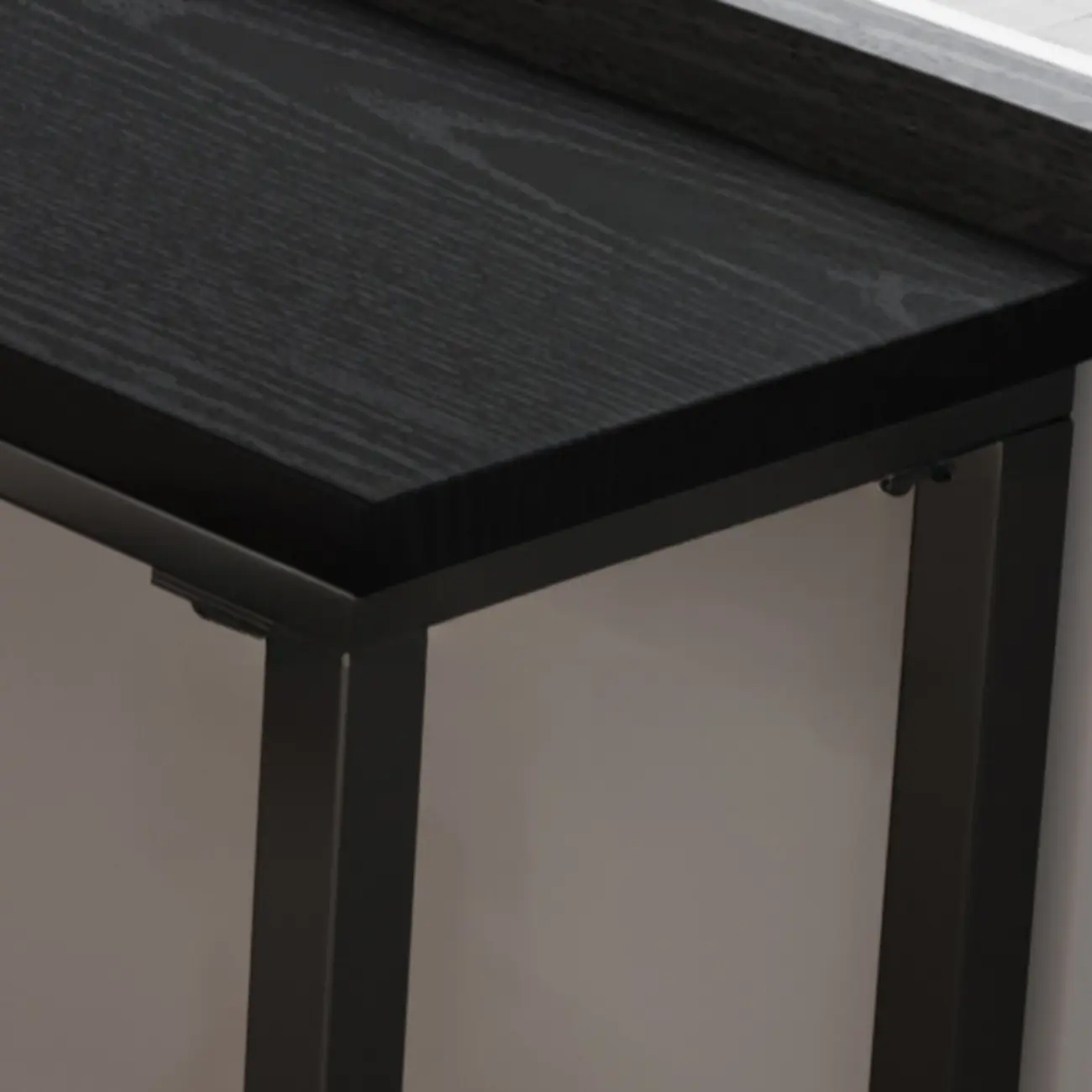 Modern Black Pine Wood Metal Bar Tables with Footrest Image - 12 | homeyfad