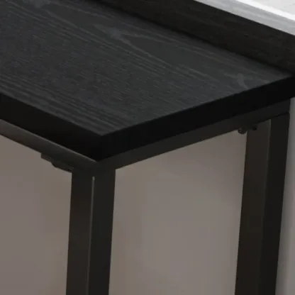 Modern Black Pine Wood Metal Bar Tables with Footrest Image - 12