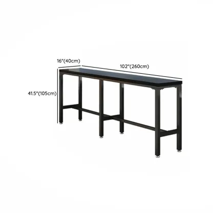 Modern Black Pine Wood Metal Bar Tables with Footrest Image - 20