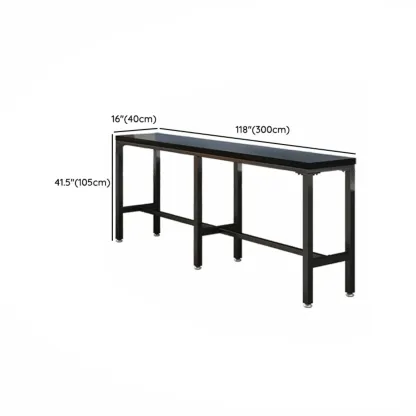 Modern Black Pine Wood Metal Bar Tables with Footrest Image - 22