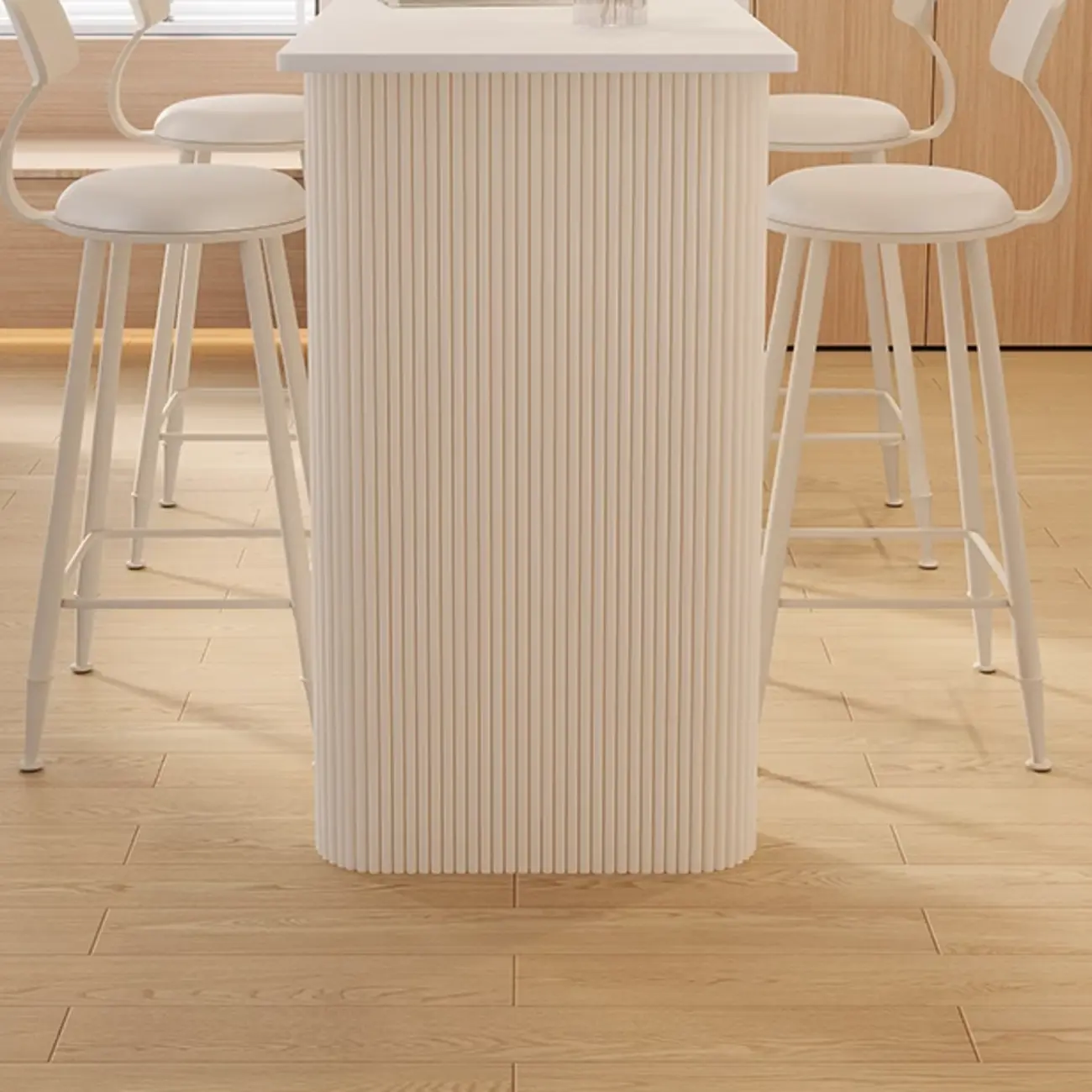 Modern White Stone Top Metal Double Pedestal Bar Tables Image - 7 | homeyfad