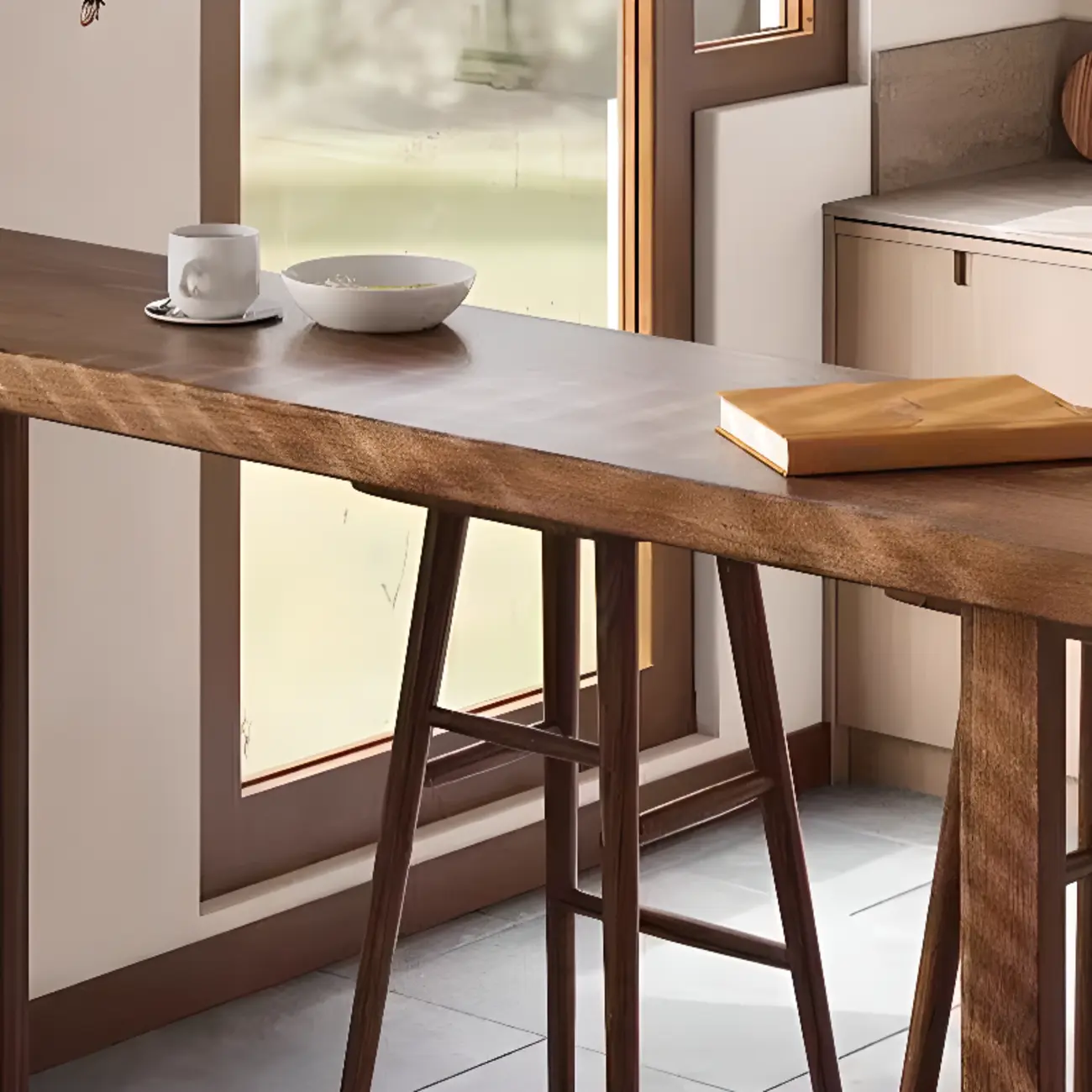 Rustic Cocoa Pine Fixed Top Sled Bar Tables Image - 7 | homeyfad