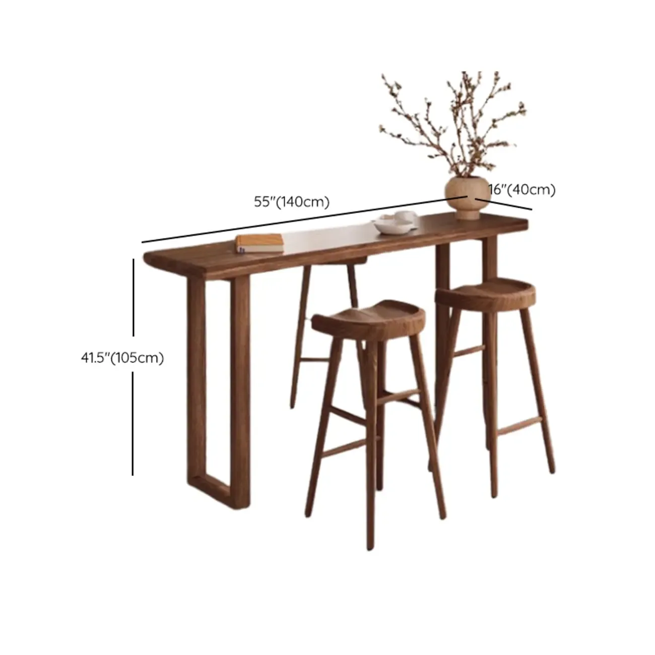 Rustic Cocoa Pine Fixed Top Sled Bar Tables Image - 10