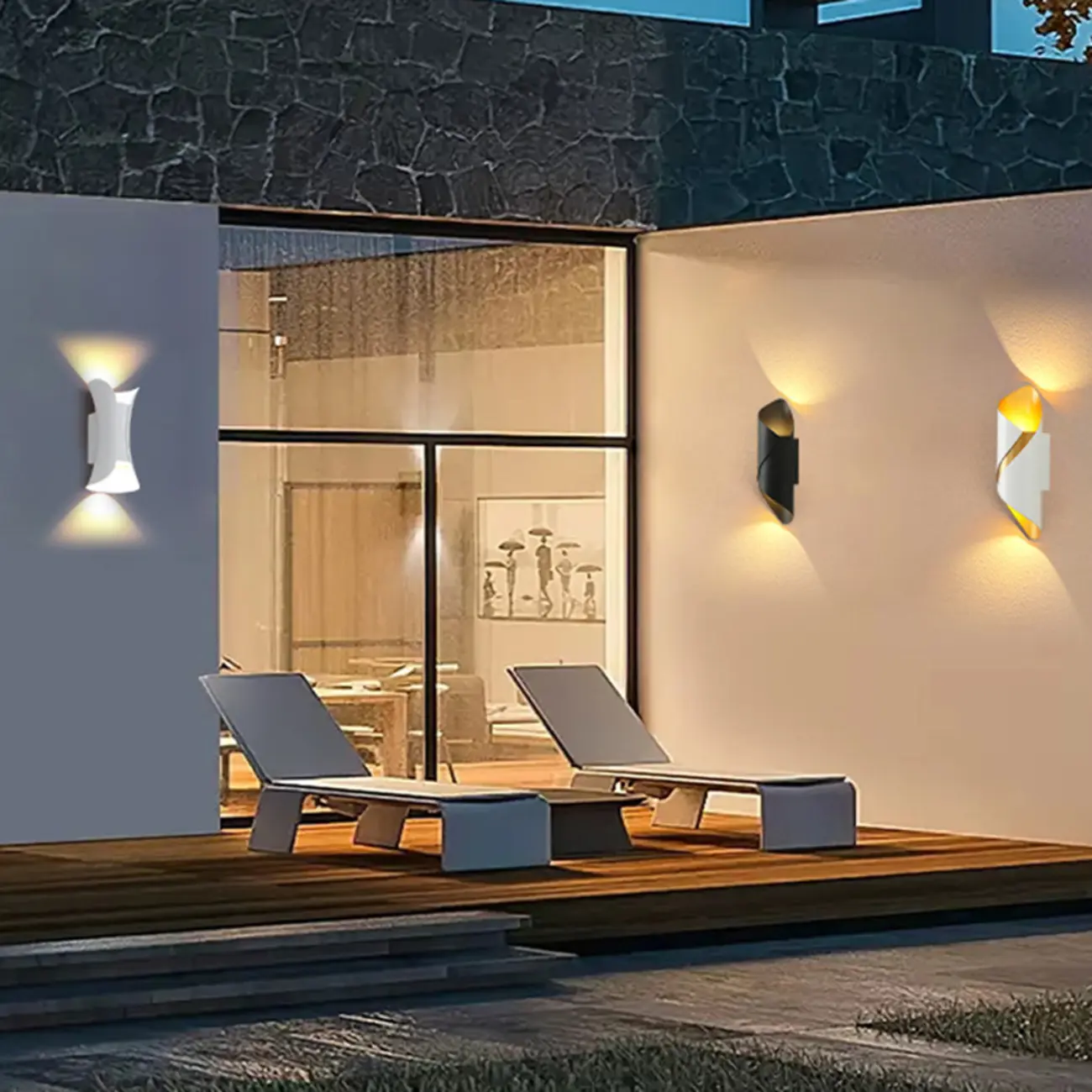 Modern 2-Light Abstract Metal Wall Sconce Image - 2 | homeyfad