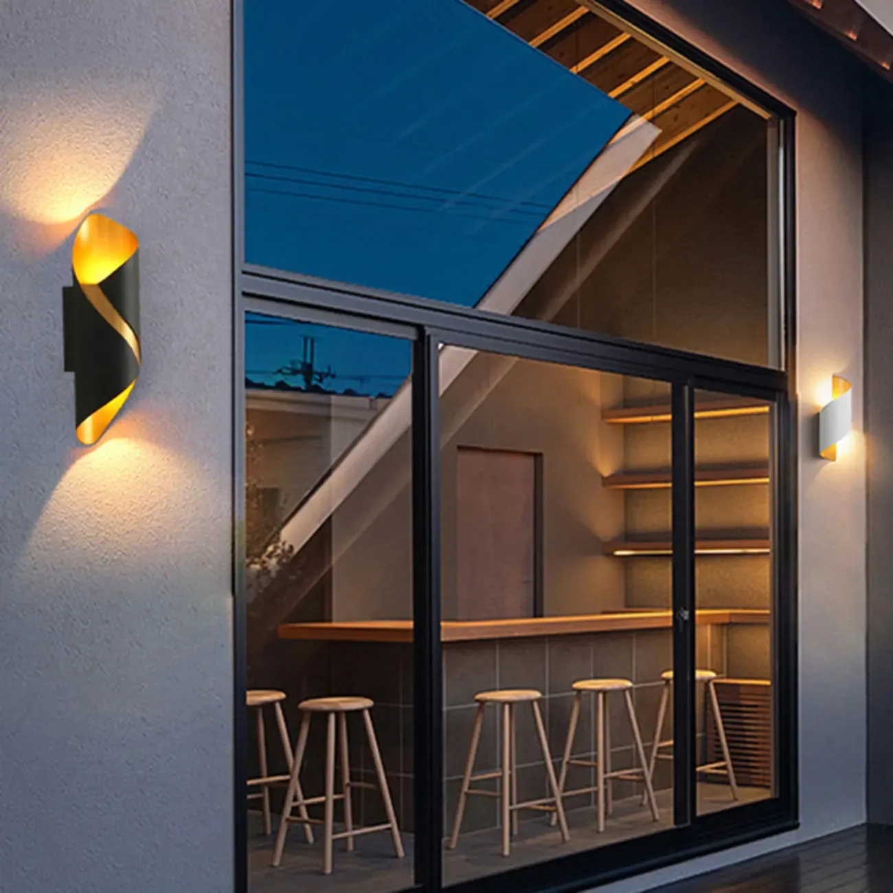 Modern 2-Light Abstract Metal Wall Sconce Image - 4