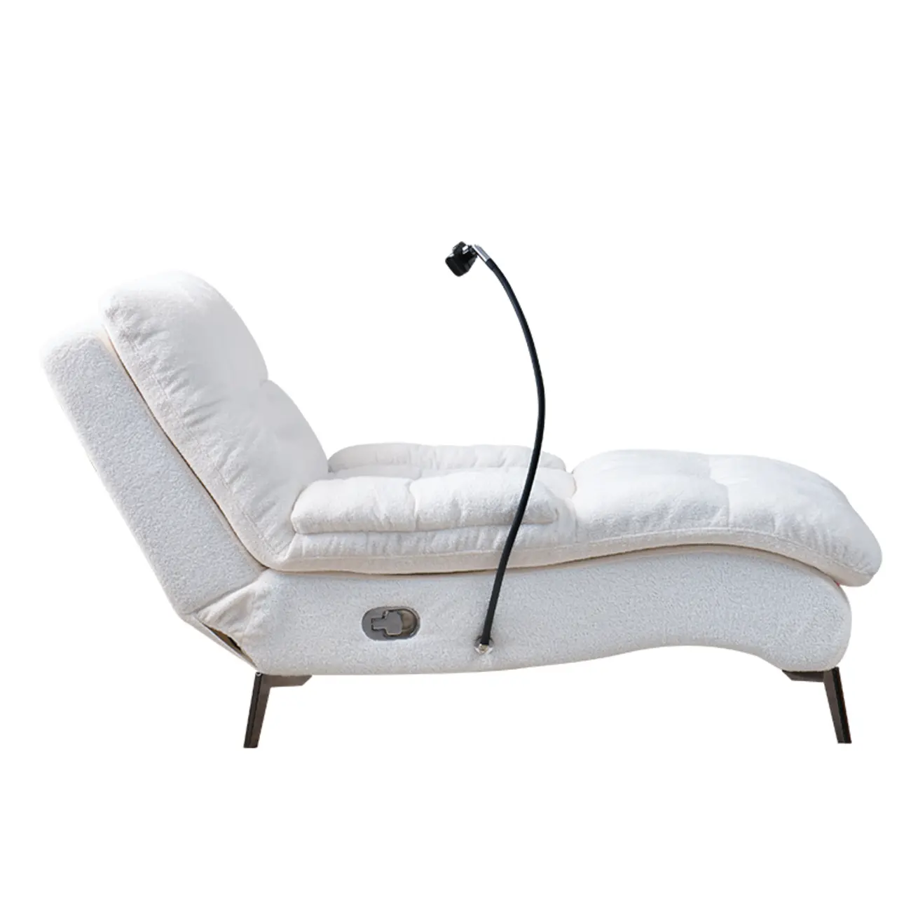 Upholstered Reclining Armless Chaise Lounge with Solid Color Image - 3 | homeyfad