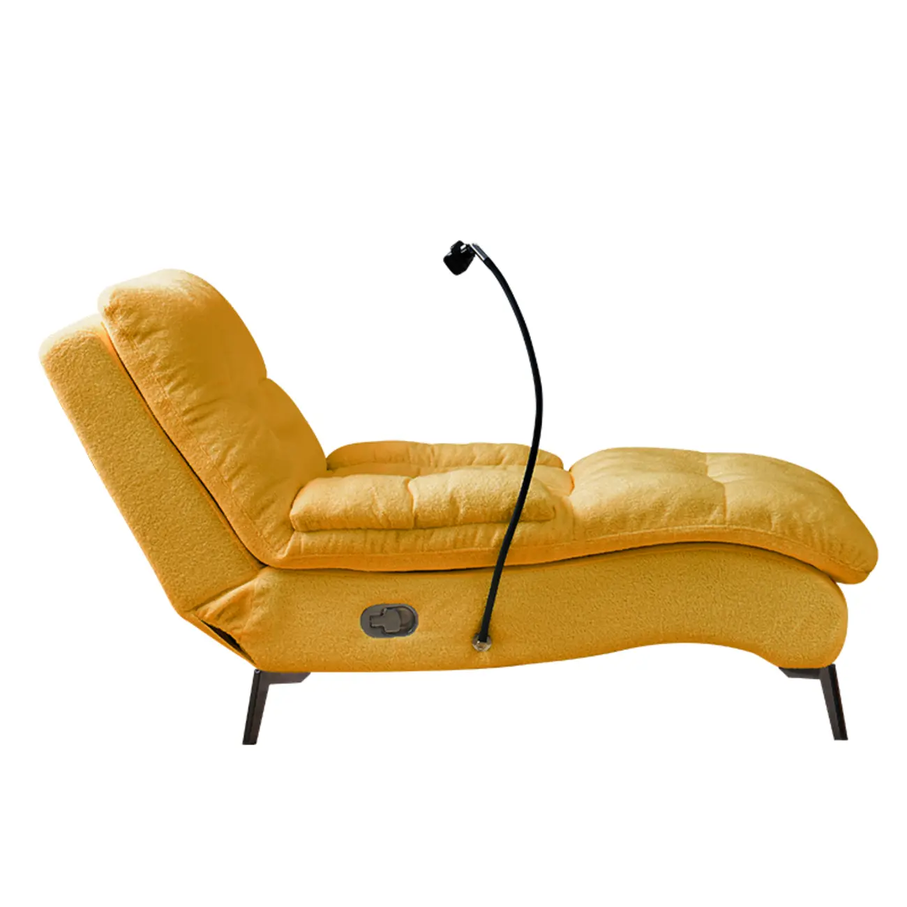 Upholstered Reclining Armless Chaise Lounge with Solid Color Image - 9 | homeyfad