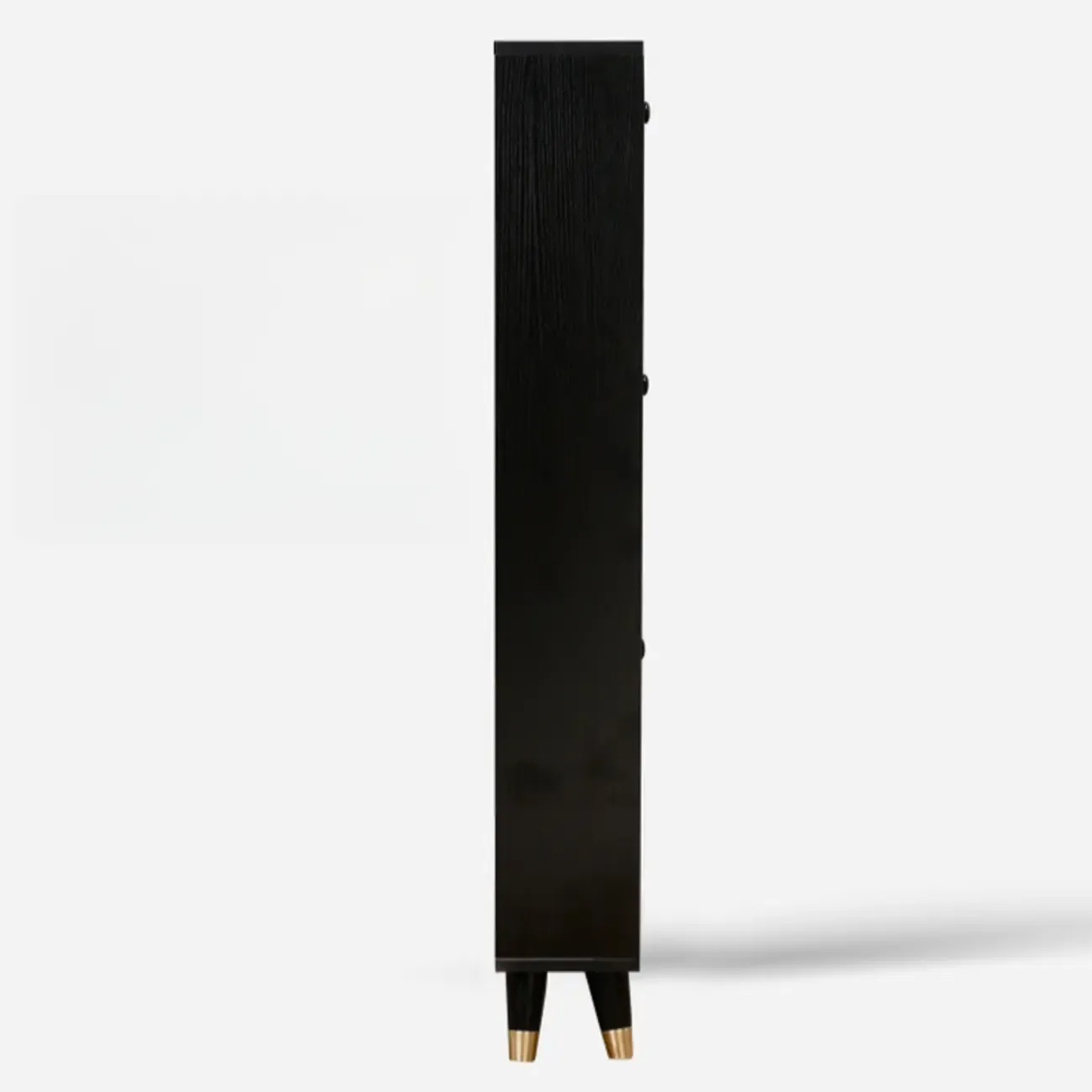 Black Drop Front Shoe Cabinet with Sliding Doors Image - 8