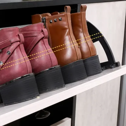 Black Drop Front Shoe Cabinet with Sliding Doors Image - 9