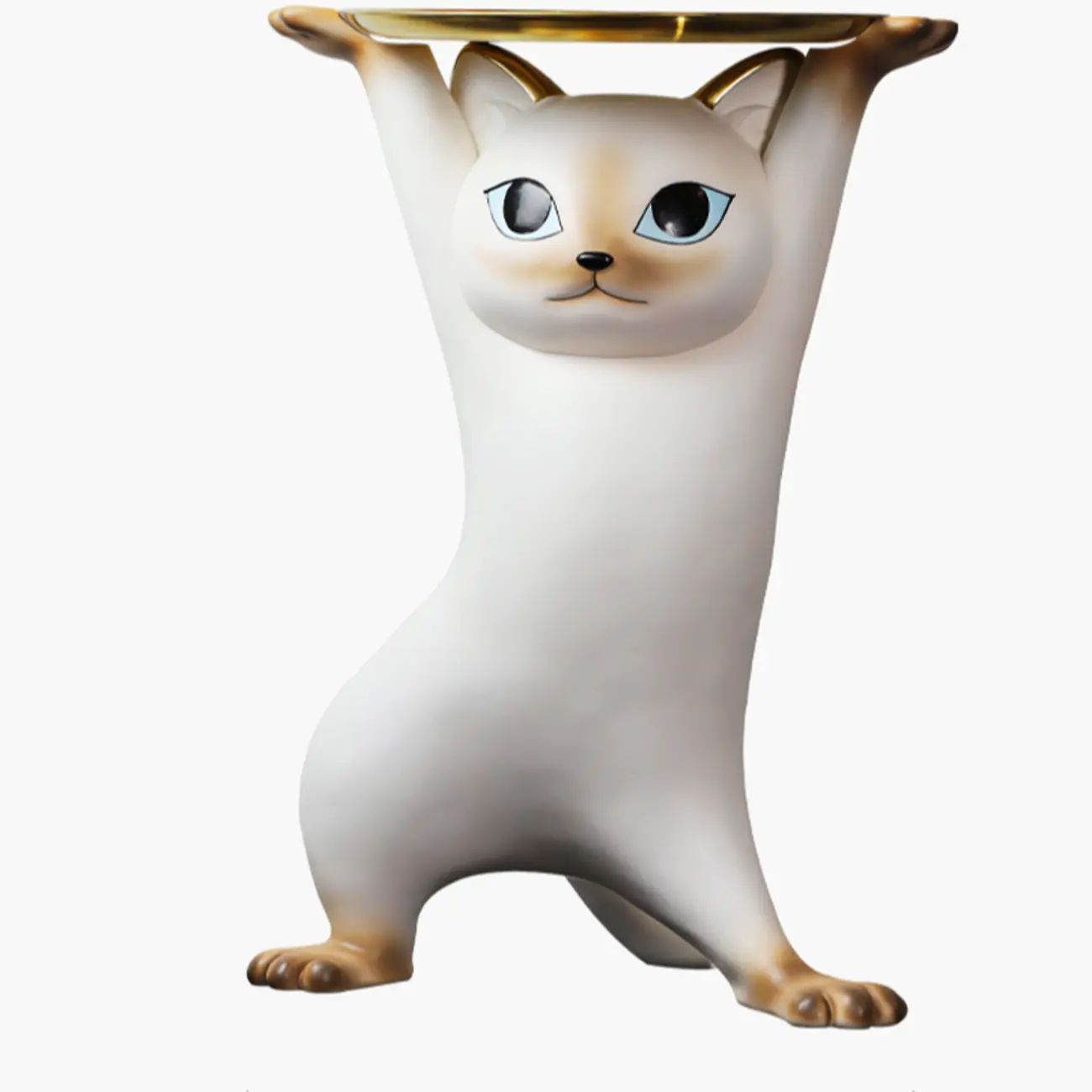 Round Metal End Table with Figurine Base for Modern Decor Image - 9 | homeyfad