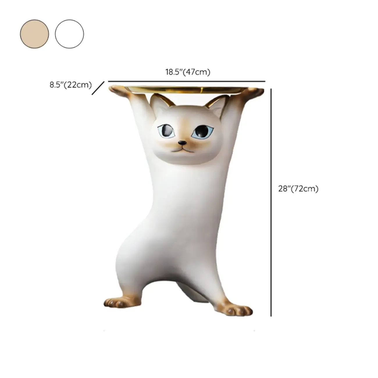 Round Metal End Table with Figurine Base for Modern Decor Image - 14