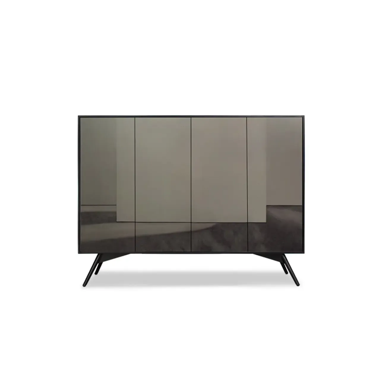 Elegant Grey Shoe Cabinet with Doors & Adjustable Shelves Image - 6