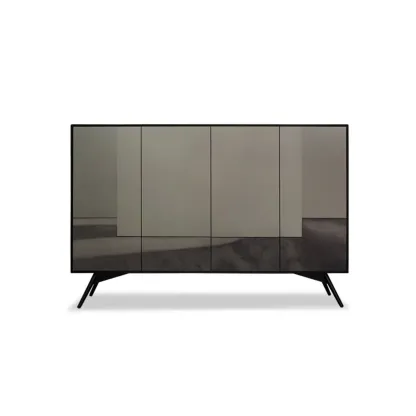 Elegant Grey Shoe Cabinet with Doors & Adjustable Shelves Image - 7