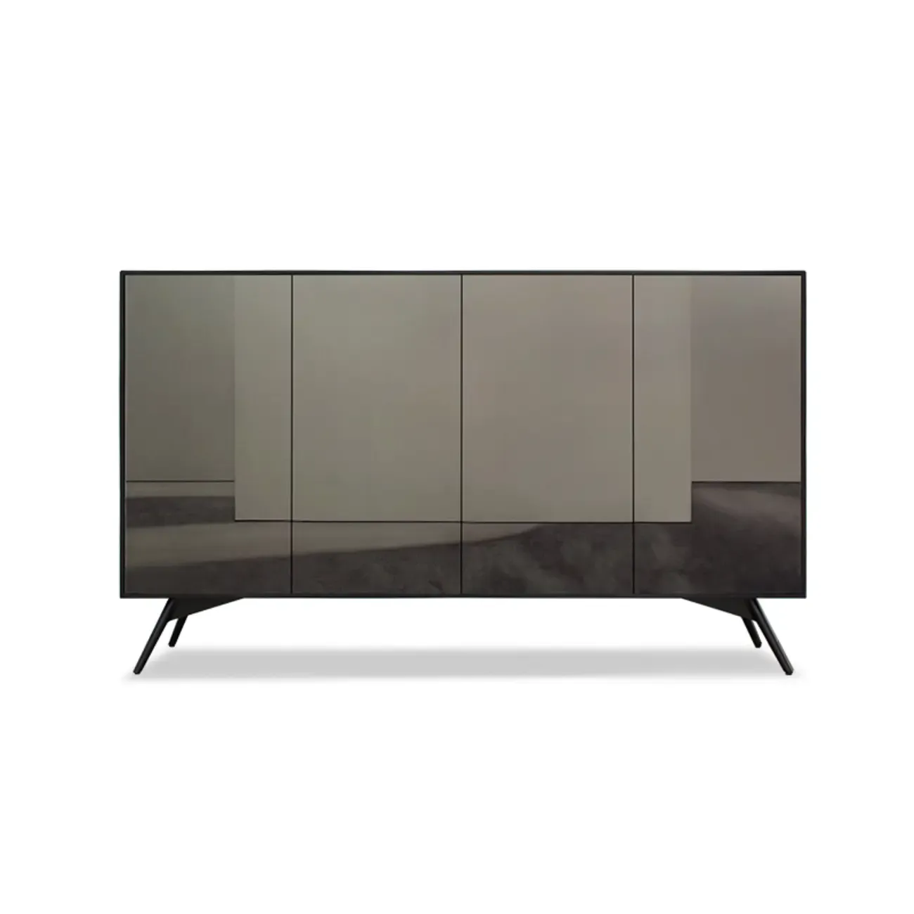 Elegant Grey Shoe Cabinet with Doors & Adjustable Shelves Image - 8