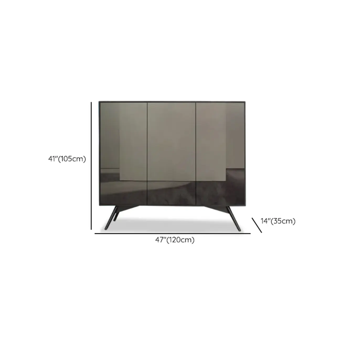 Elegant Grey Shoe Cabinet with Doors & Adjustable Shelves #size