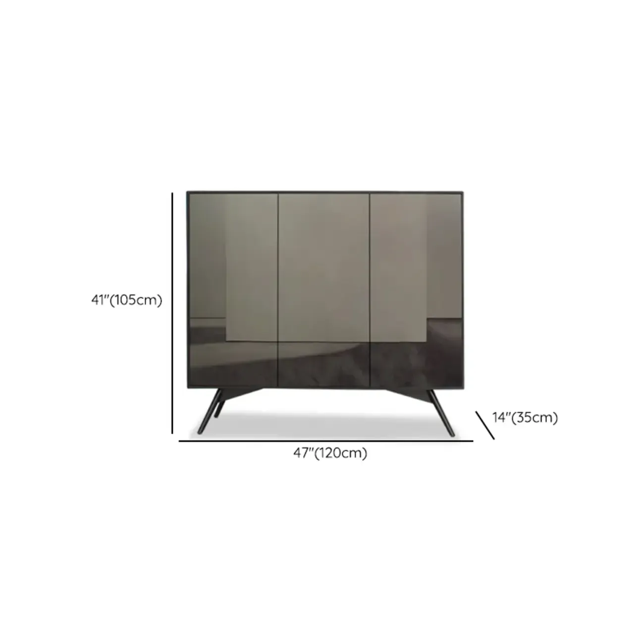 Elegant Grey Shoe Cabinet with Doors & Adjustable Shelves #size