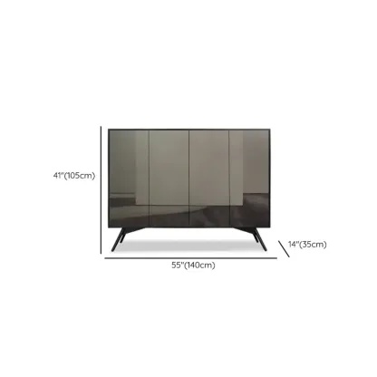 Elegant Grey Shoe Cabinet with Doors & Adjustable Shelves Image - 14