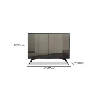 Elegant Grey Shoe Cabinet with Doors & Adjustable Shelves Image - 15