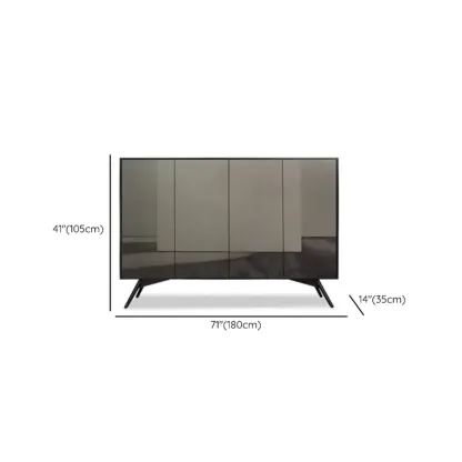 Elegant Grey Shoe Cabinet with Doors & Adjustable Shelves Image - 16