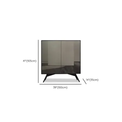 Elegant Grey Shoe Cabinet with Doors & Adjustable Shelves Image - 17