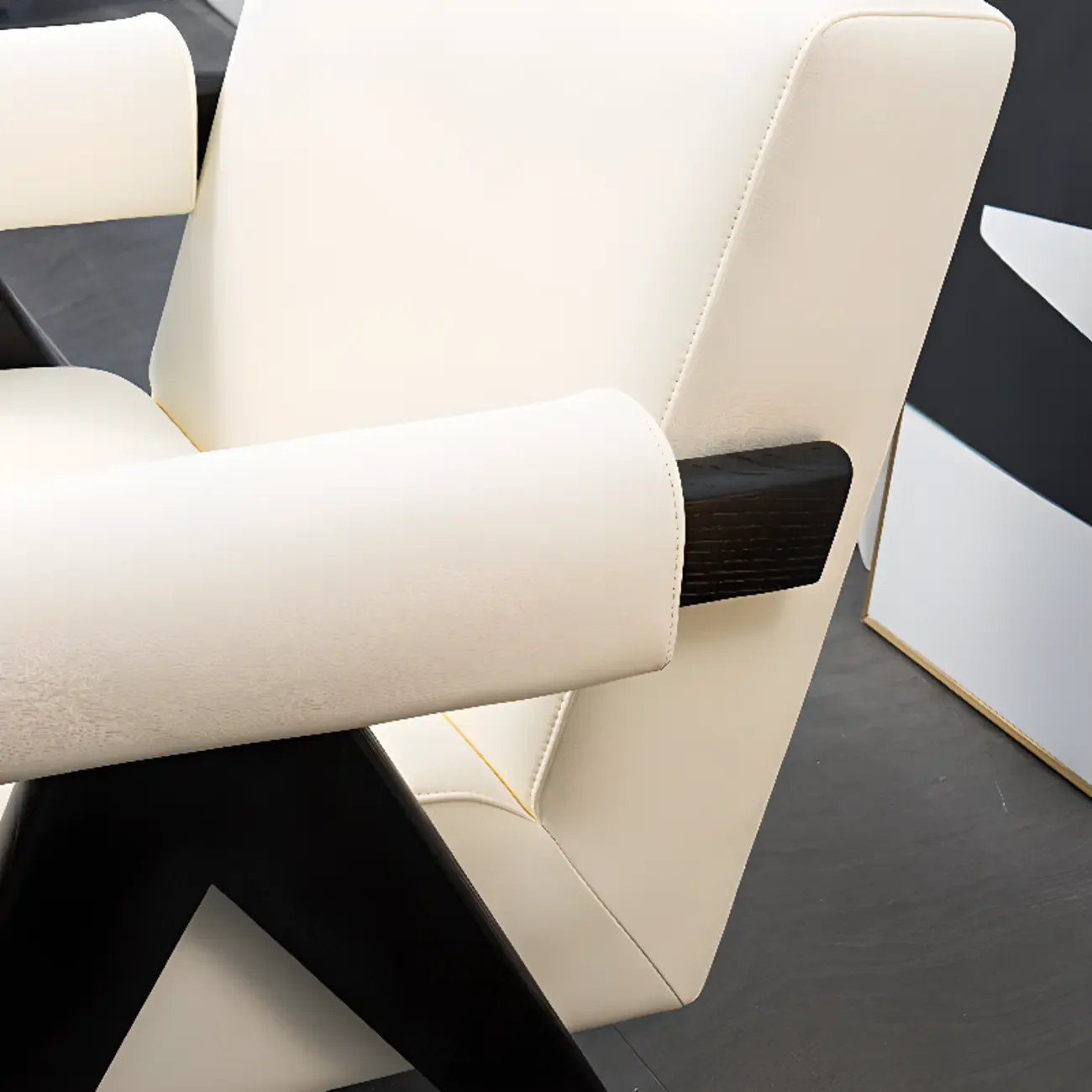 Durable Leather Accent Chair with Ergonomics for Living Room Image - 7