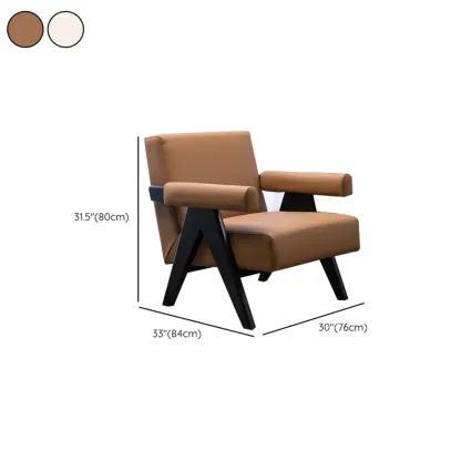 Durable Leather Accent Chair with Ergonomics for Living Room #size