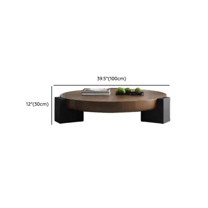 Reclaimed Wood Black Brown Round Coffee Table #size