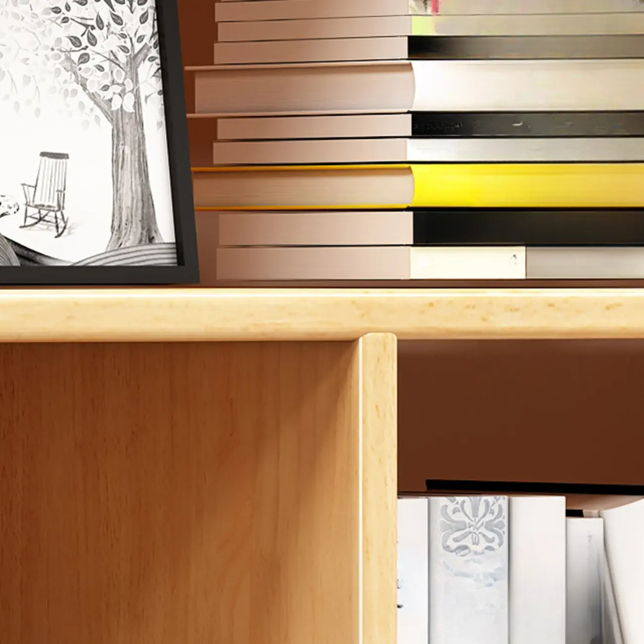 63" Scandinavian Vertical 5-tier Wood Open Back Bookcase Image - 6 | homeyfad