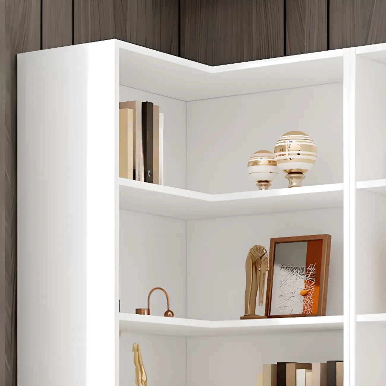 White Modern Display Bookcase with Storage Cabinet Image - 5 | homeyfad