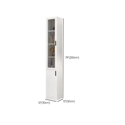 White Modern Display Bookcase with Storage Cabinet Image - 14