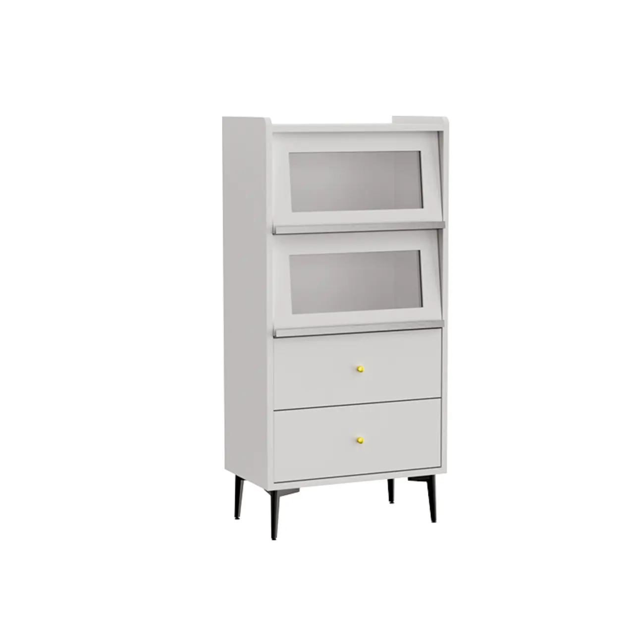 Modern Black Wood Flipped Glass Display Storage Cabinet Image - 5 | homeyfad