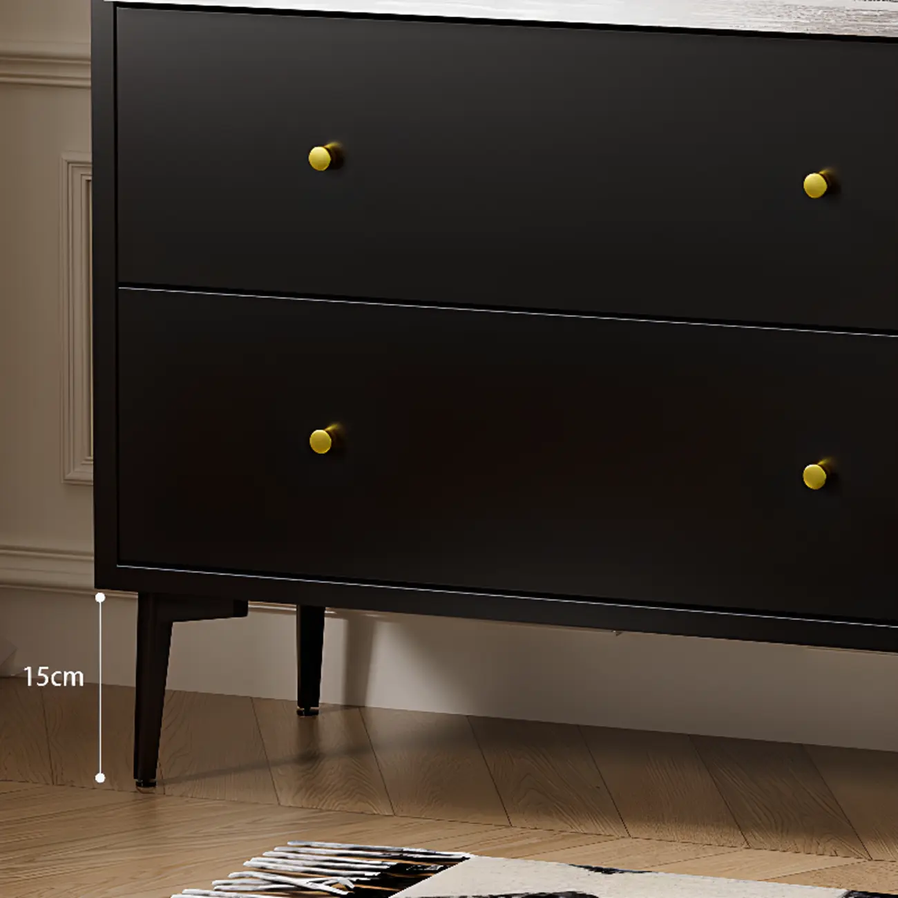 Modern Black Wood Flipped Glass Display Storage Cabinet Image - 10 | homeyfad