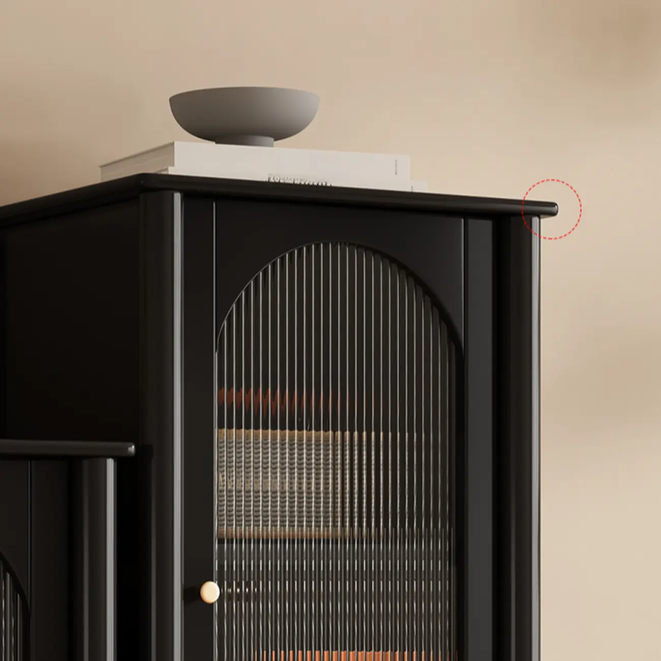 Modern Black Gold Wood Adjustable Shelves Glass Door Cabinet Image - 9 | homeyfad