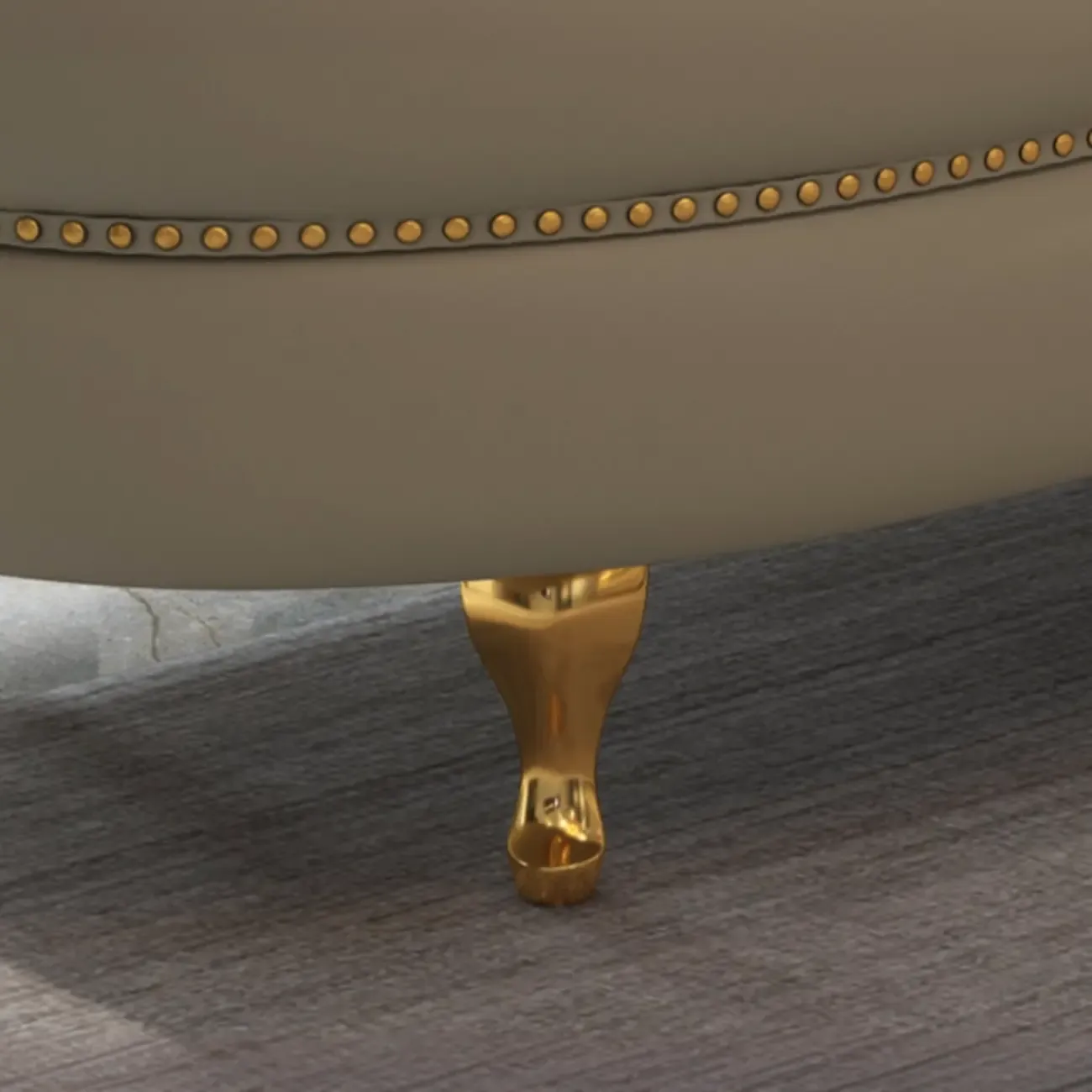 Luxurious Upholstered Chaise Lounge with Nailhead trim for Home Image - 13